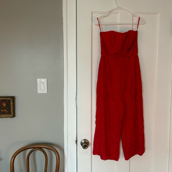 Bright red aijek strapless jumpsuit - Picture 2 of 3
